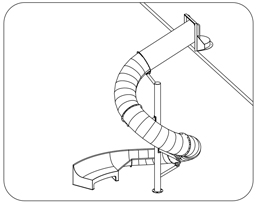 Outdoor Stainless Steel Slide Model SS-A1037 plan view Outdoor Stainless Steel Slide Model SS-A1037 plan view
